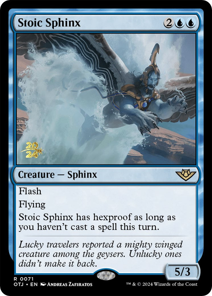 Stoic Sphinx [Outlaws of Thunder Junction Prerelease Promos] | Good Games Adelaide SA
