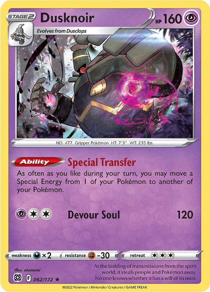 Dusknoir 062/172 (SWSH09: Brilliant Stars)  - Holofoil | Good Games Adelaide SA