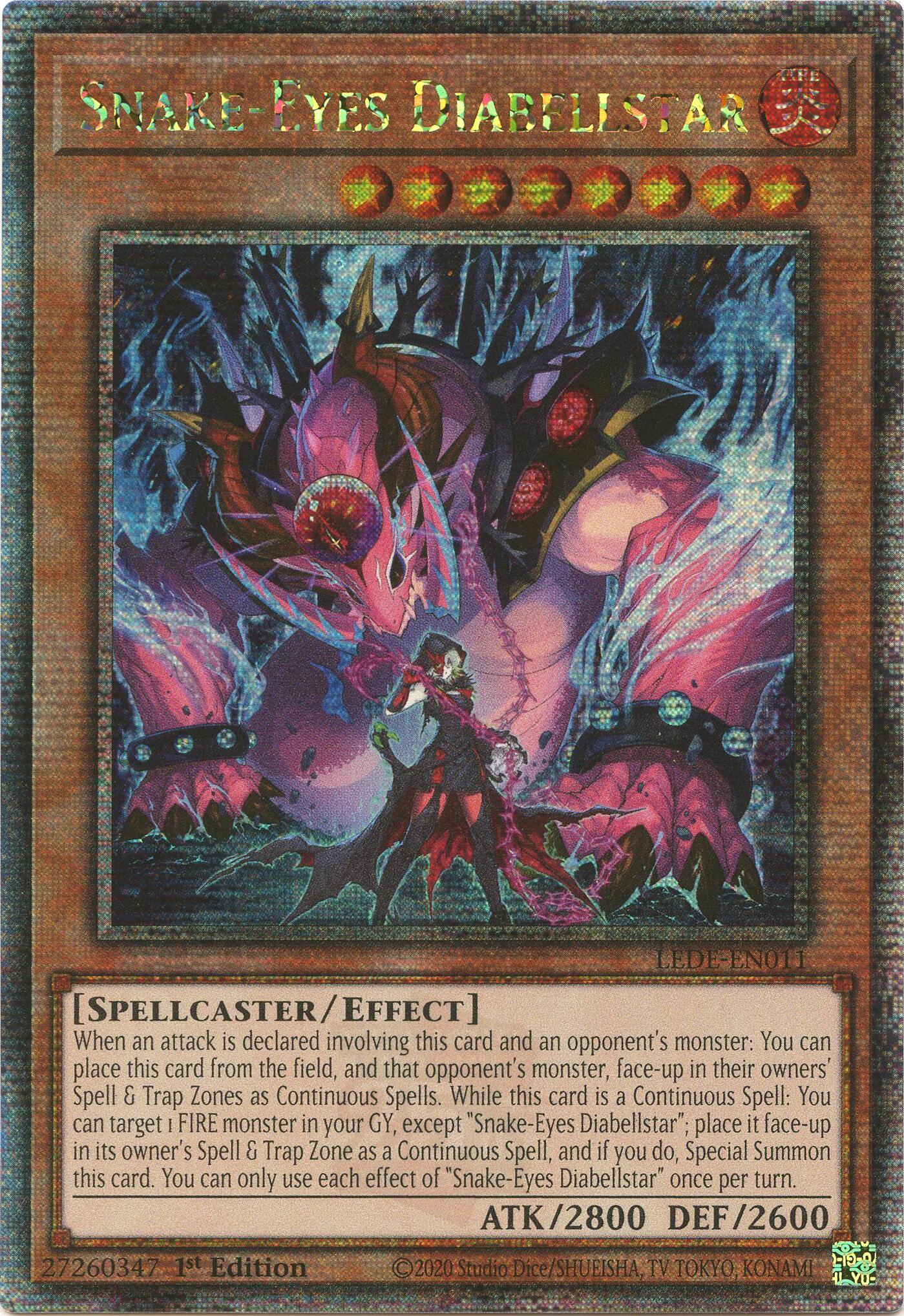 Snake-Eyes Diabellstar [LEDE-EN011] Quarter Century Secret Rare | Good Games Adelaide SA