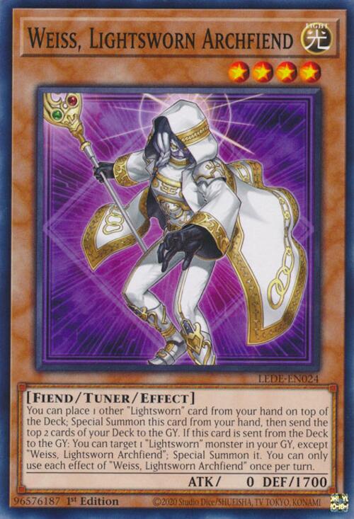 Weiss, Lightsworn Archfiend [LEDE-EN024] Common | Good Games Adelaide SA