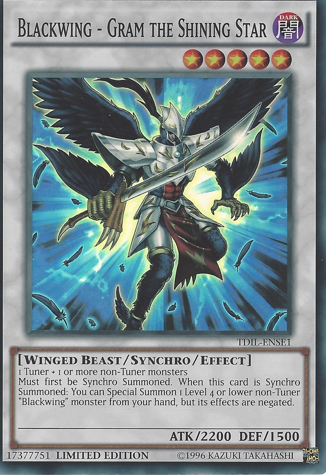 Blackwing - Gram the Shining Star [TDIL-ENSE1] Super Rare | Good Games Adelaide SA