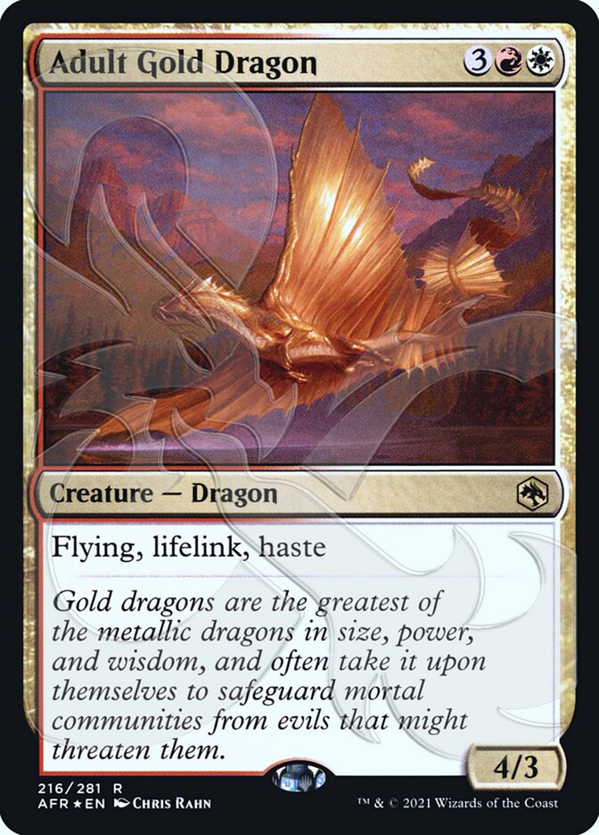 Adult Gold Dragon (Ampersand Promo) [Dungeons & Dragons: Adventures in the Forgotten Realms Promos] | Good Games Adelaide SA