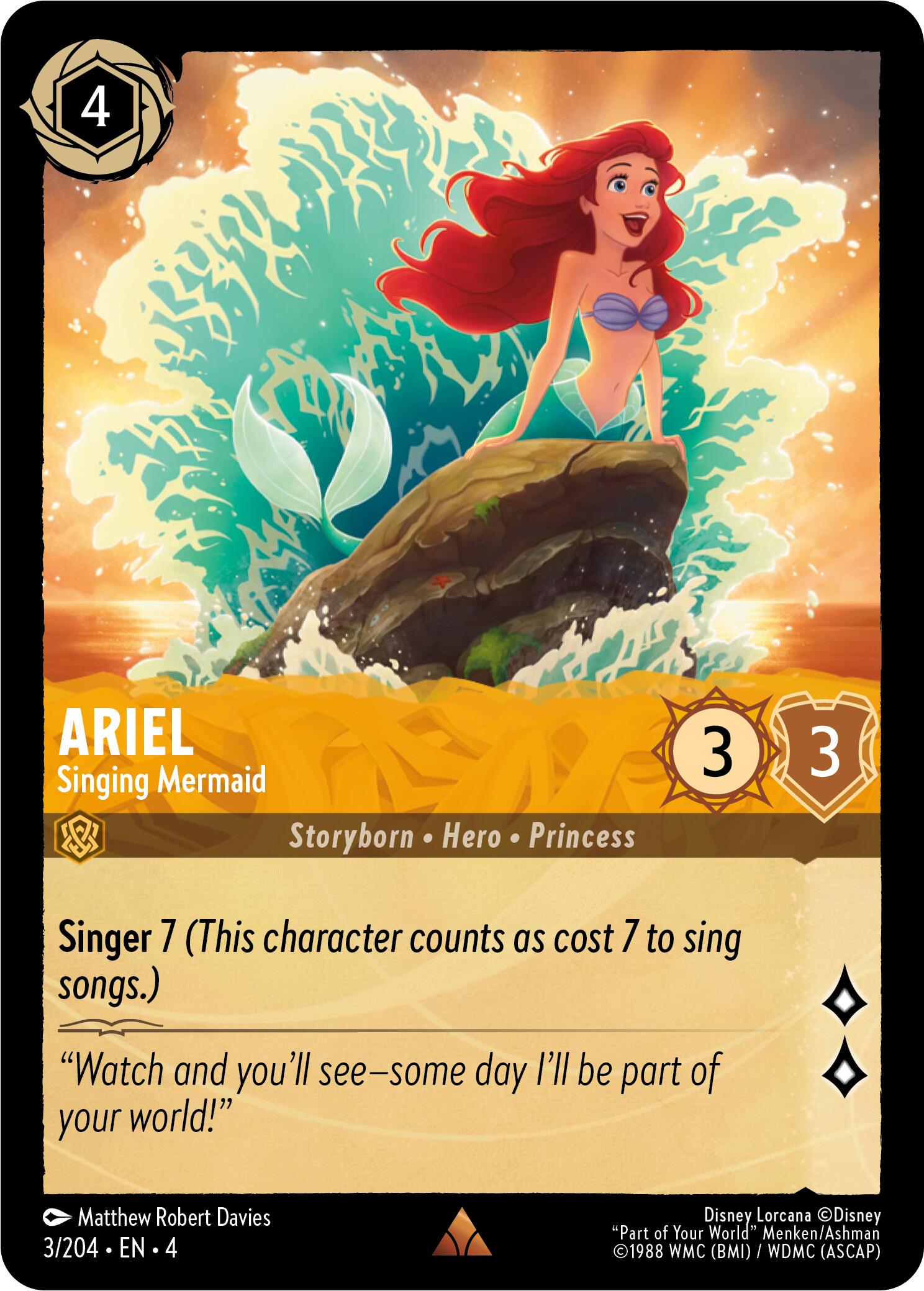 Ariel - Singing Mermaid (3/204) [Ursula's Return] | Good Games Adelaide SA