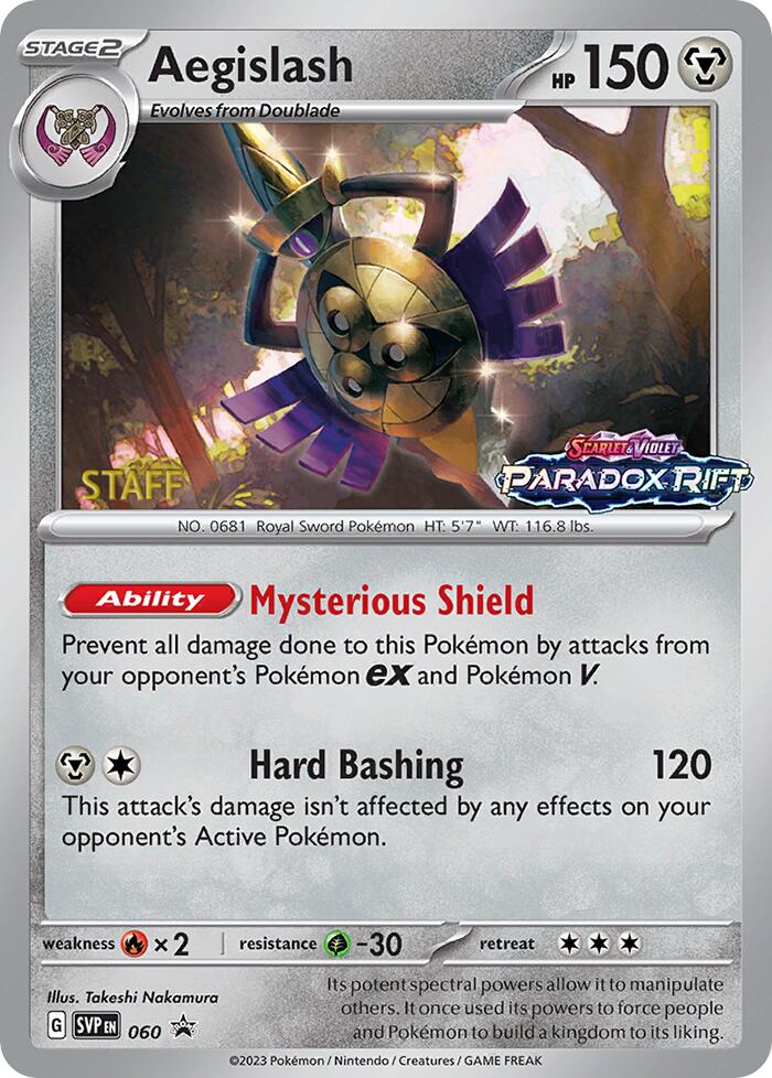 Aegislash (060) (Staff Prerelease Promo) [Scarlet & Violet: Black Star Promos] | Good Games Adelaide SA