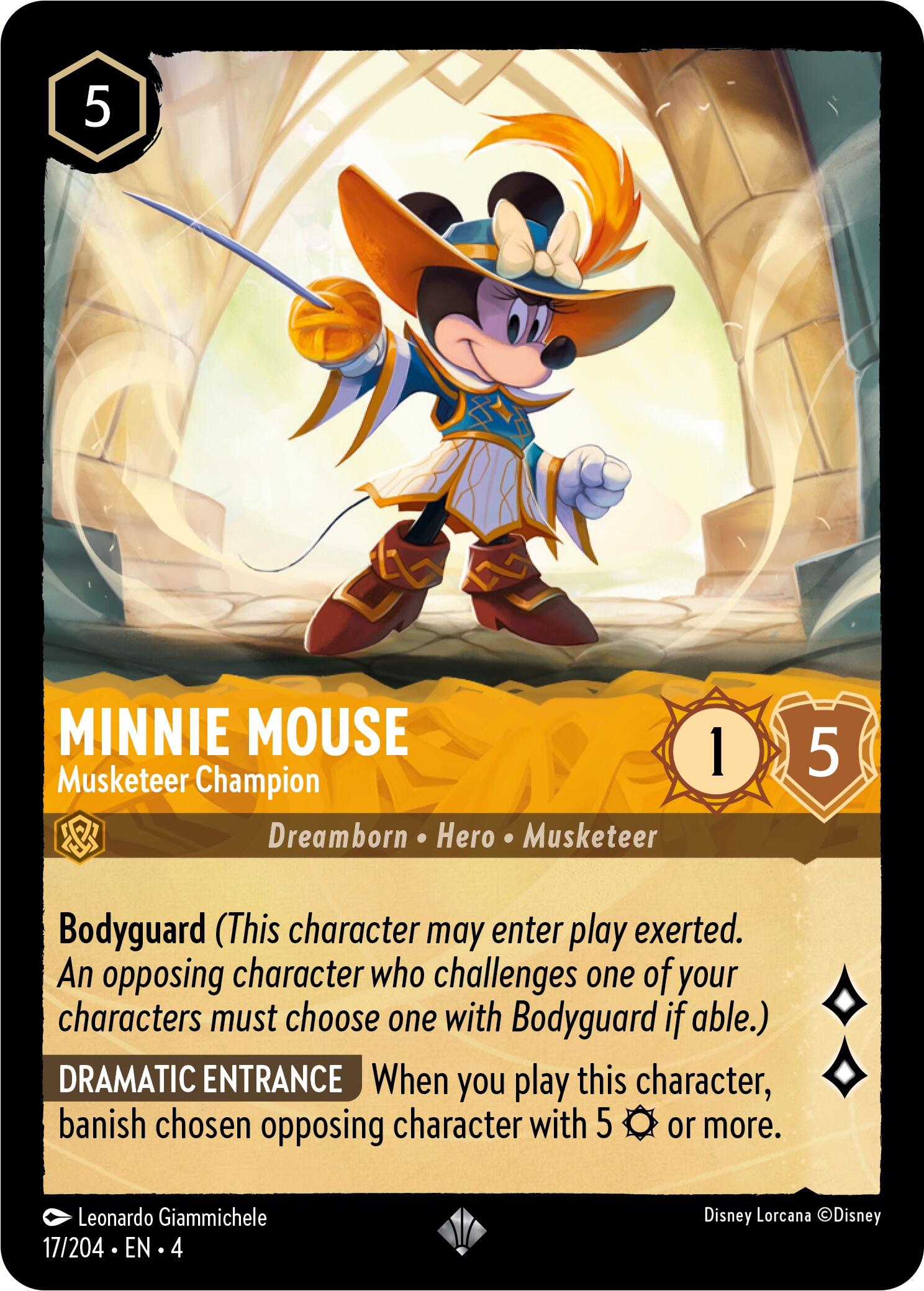 Minnie Mouse - Musketeer Champion (17/204) [Ursula's Return] | Good Games Adelaide SA