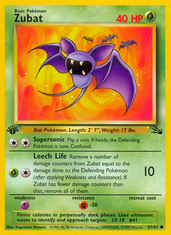 Zubat (57/62) [Fossil 1st Edition] | Good Games Adelaide SA