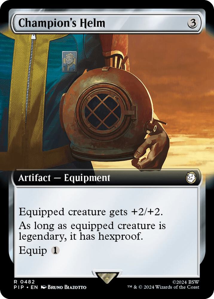 Champions Helm Extended Art 482 (Universes Beyond: Fallout)  | Good Games Adelaide SA