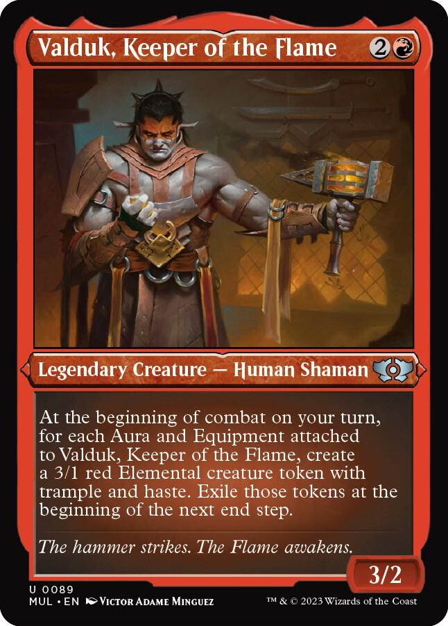 Valduk Keeper of the Flame Foil Etched 89 (March of the Machine: Multiverse Legends)  - Foil | Good Games Adelaide SA