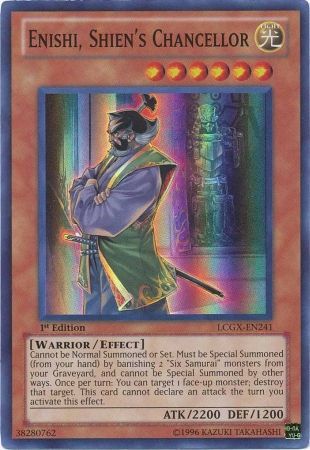 Enishi, Shien's Chancellor [LCGX-EN241] Super Rare | Good Games Adelaide SA