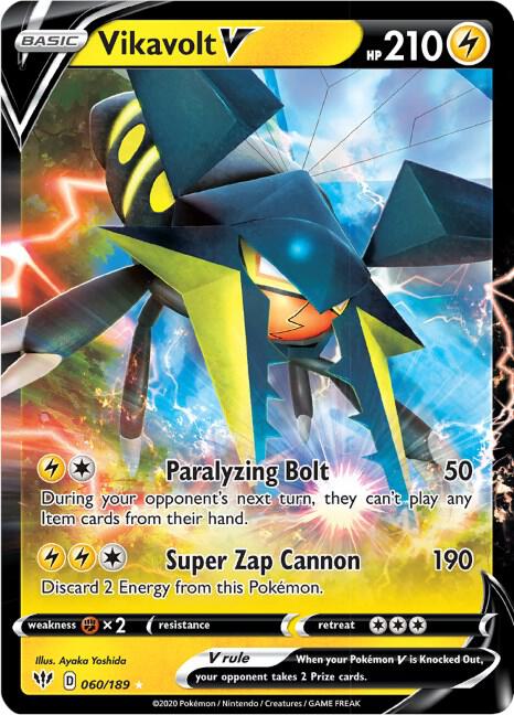 Vikavolt V 060/189 (SWSH03: Darkness Ablaze)  - Holofoil | Good Games Adelaide SA