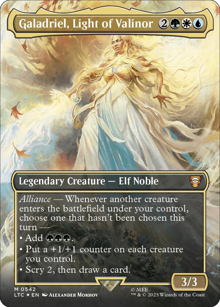 Galadriel, Light of Valinor 542 (Commander: The Lord of the Rings: Tales of Middle-earth)  - Borderless Surge Foil | Good Games Adelaide SA