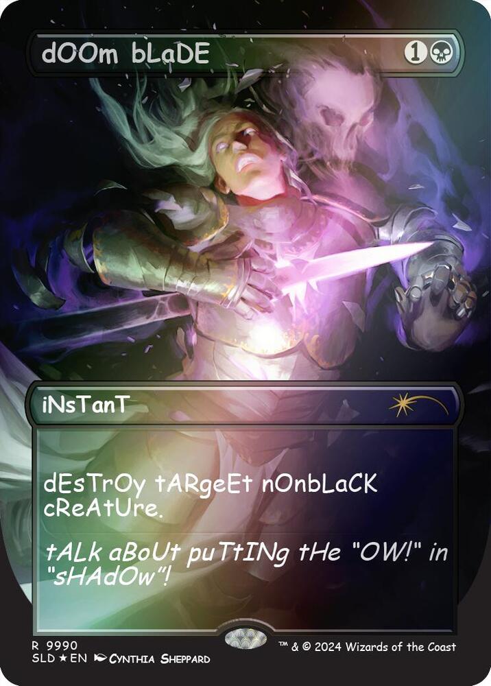 dOOm bLaDE Rainbow Foil 9990 (Secret Lair Drop Series)  - Foil | Good Games Adelaide SA