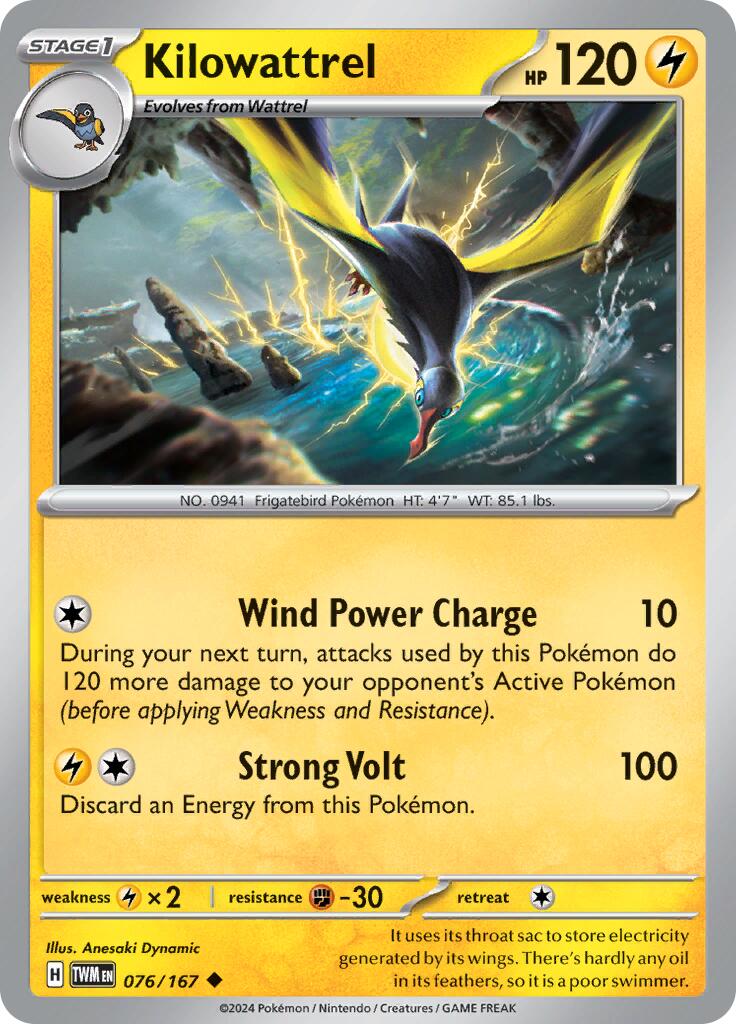 Kilowattrel (076/167) [Scarlet & Violet: Twilight Masquerade] | Good Games Adelaide SA