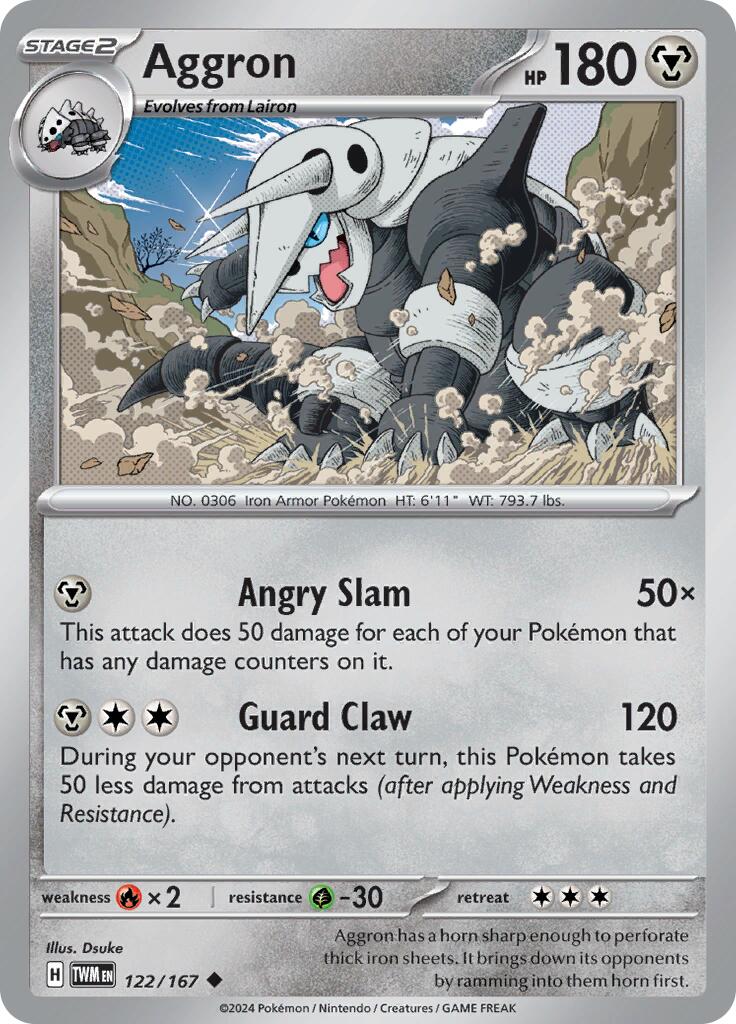 Aggron (122/167) [Scarlet & Violet: Twilight Masquerade] | Good Games Adelaide SA