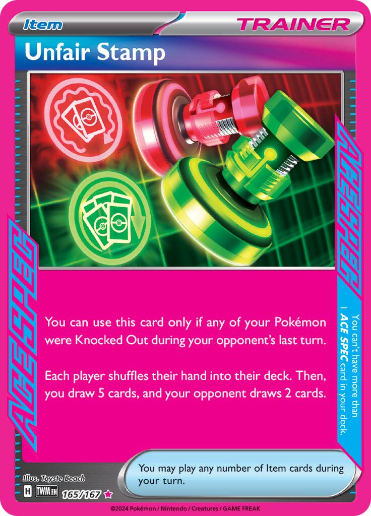 Unfair Stamp (165/167) [Scarlet & Violet: Twilight Masquerade] | Good Games Adelaide SA