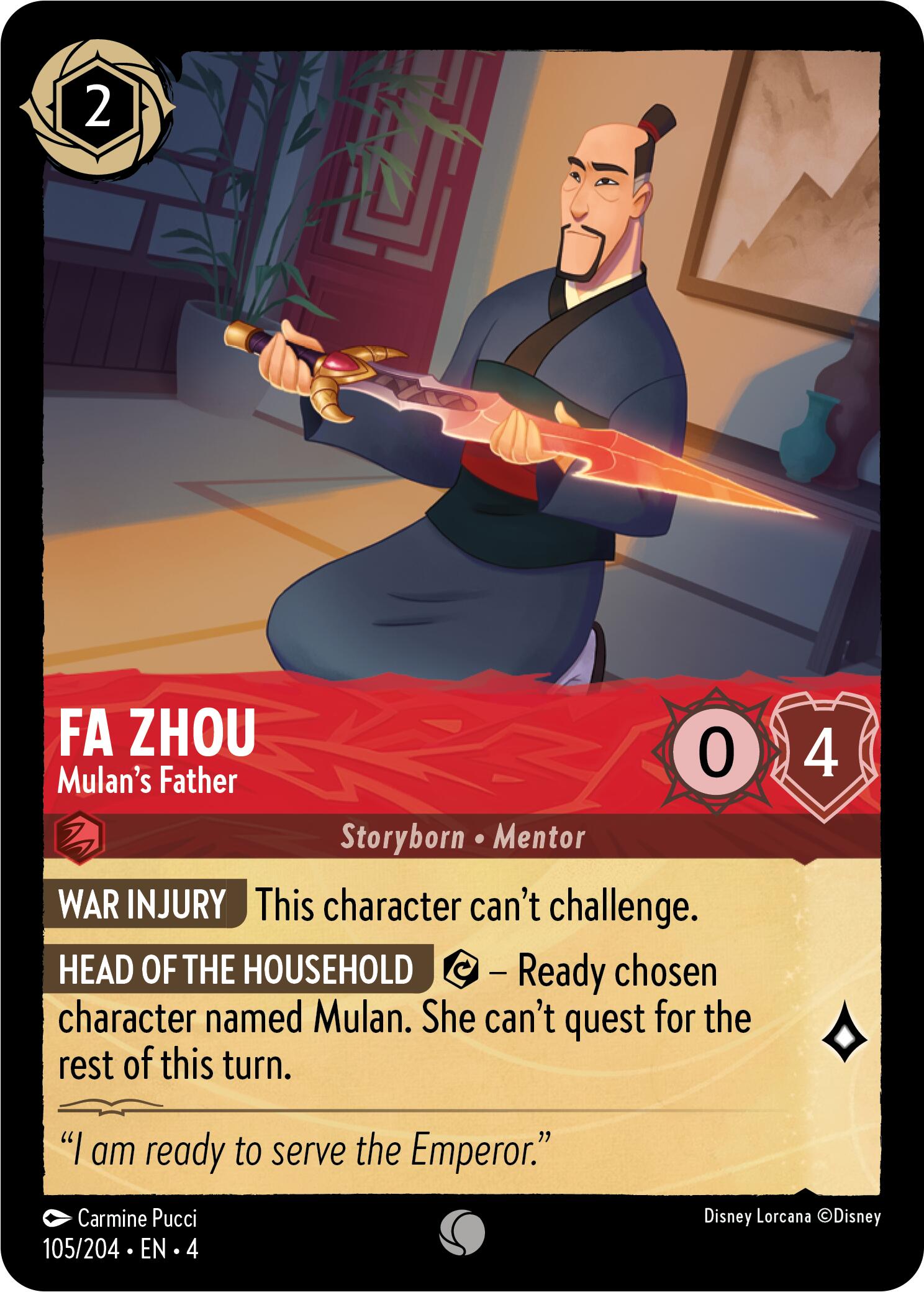 Fa Zhou - Mulan's Father (105/204) [Ursula's Return] | Good Games Adelaide SA