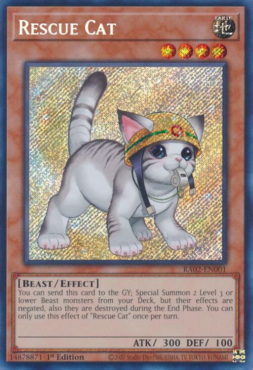 Rescue Cat (Alternate Art) (Secret Rare) [RA02-EN001] Secret Rare | Good Games Adelaide SA