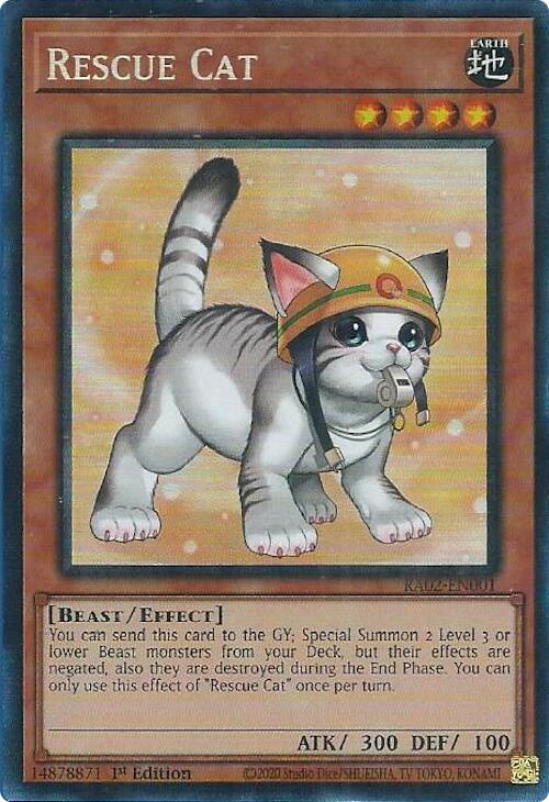 Rescue Cat (Alternate Art) (PCR) [RA02-EN001] Prismatic Collector's Rare | Good Games Adelaide SA