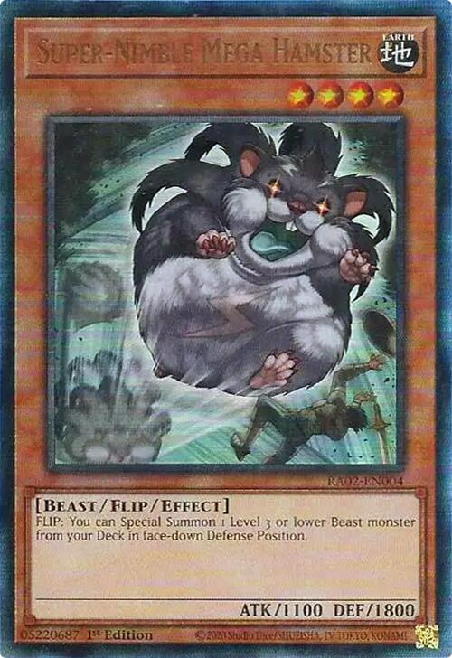 Super-Nimble Mega Hamster (PUR) [RA02-EN004] Prismatic Ultimate Rare | Good Games Adelaide SA