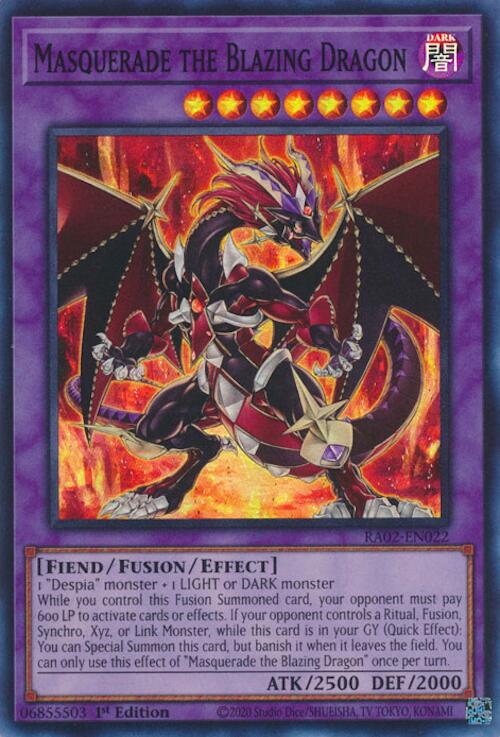 Masquerade the Blazing Dragon [RA02-EN022] Super Rare | Good Games Adelaide SA