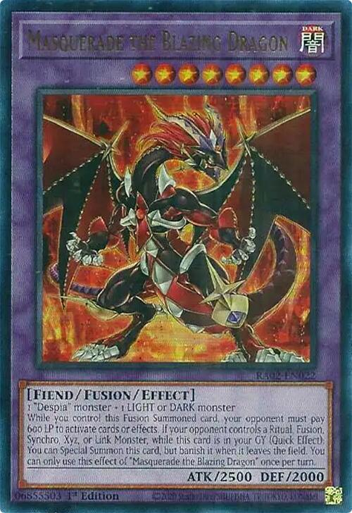 Masquerade the Blazing Dragon (UR) [RA02-EN022] Ultra Rare | Good Games Adelaide SA