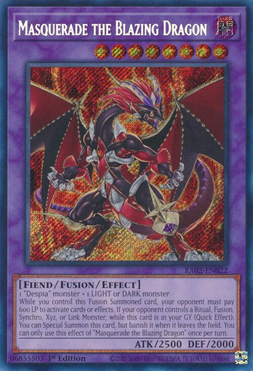 Masquerade the Blazing Dragon (Secret Rare) [RA02-EN022] Secret Rare | Good Games Adelaide SA