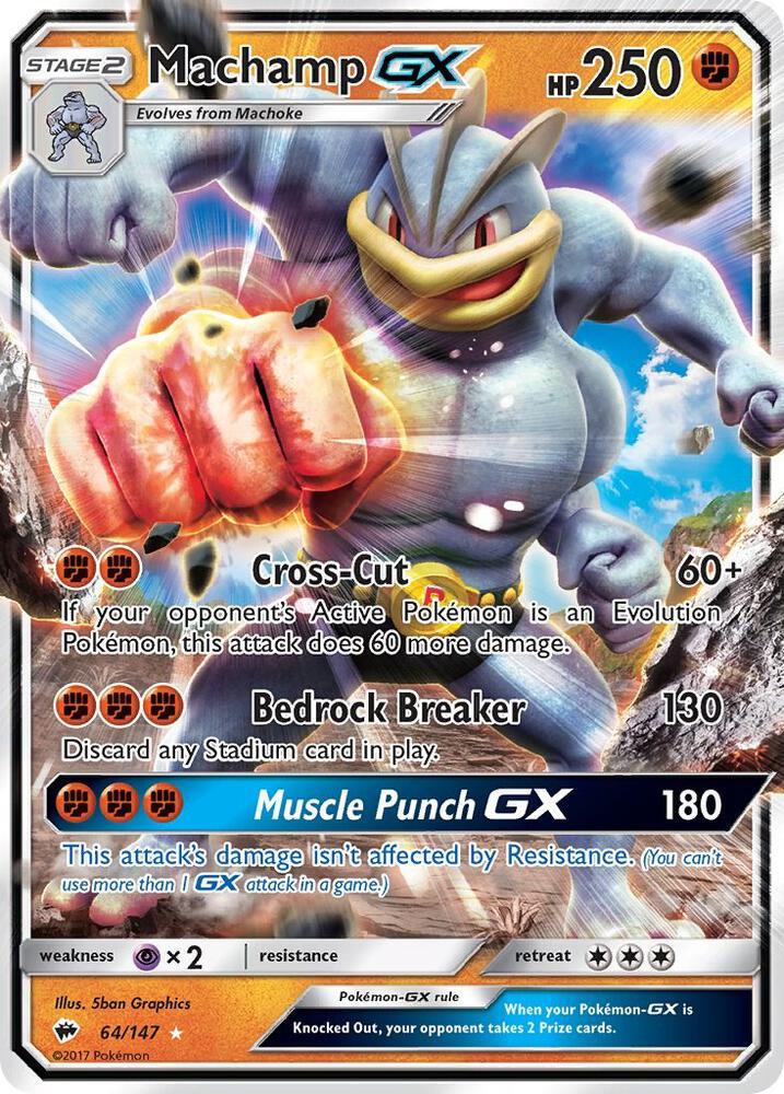 Machamp GX 64/147 (SM - Burning Shadows)  - Holofoil | Good Games Adelaide SA