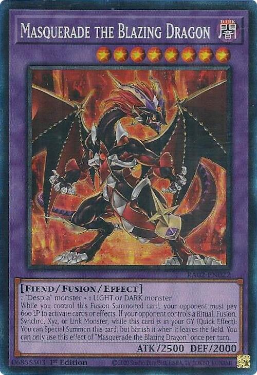 Masquerade the Blazing Dragon (PCR) [RA02-EN022] Prismatic Collector's Rare | Good Games Adelaide SA