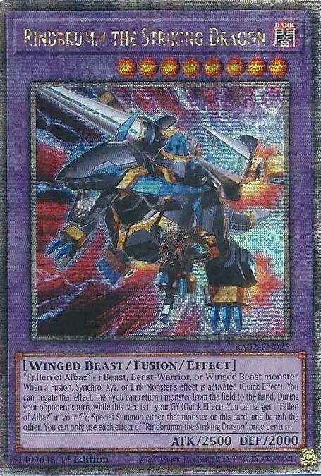 Rindbrumm the Striking Dragon (Quarter Century Secret Rare) [RA02-EN025] Quarter Century Secret Rare | Good Games Adelaide SA