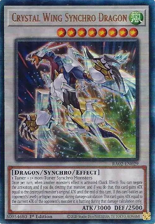 Crystal Wing Synchro Dragon (PUR) [RA02-EN029] Prismatic Ultimate Rare | Good Games Adelaide SA