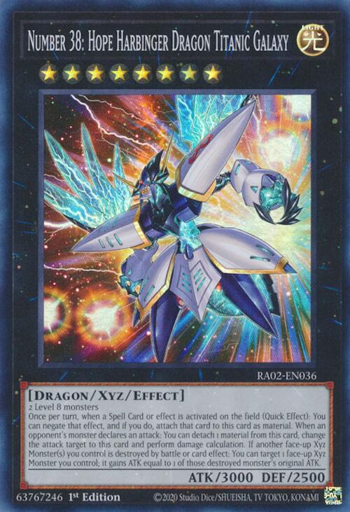 Number 38: Hope Harbinger Dragon Titanic Galaxy [RA02-EN036] Super Rare | Good Games Adelaide SA