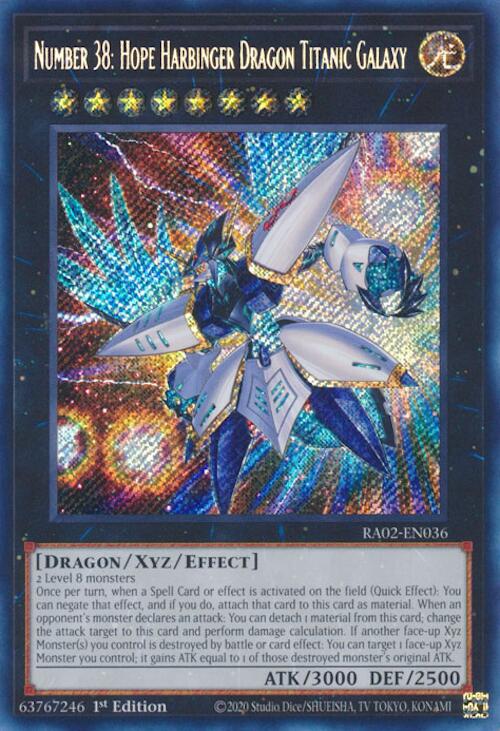Number 38: Hope Harbinger Dragon Titanic Galaxy (Secret Rare) [RA02-EN036] Secret Rare | Good Games Adelaide SA