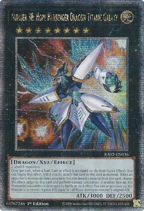 Number 38: Hope Harbinger Dragon Titanic Galaxy (Quarter Century Secret Rare) [RA02-EN036] Quarter Century Secret Rare | Good Games Adelaide SA