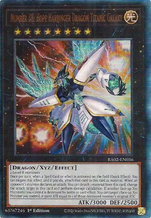 Number 38: Hope Harbinger Dragon Titanic Galaxy (PUR) [RA02-EN036] Prismatic Ultimate Rare | Good Games Adelaide SA