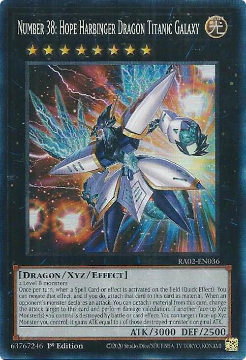 Number 38: Hope Harbinger Dragon Titanic Galaxy (PCR) [RA02-EN036] Prismatic Collector's Rare | Good Games Adelaide SA