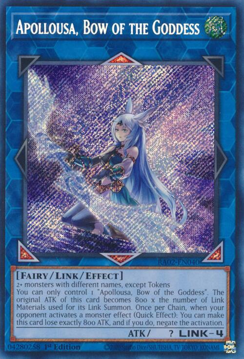 Apollousa, Bow of the Goddess (Alternate Art) (Secret Rare) [RA02-EN040] Secret Rare | Good Games Adelaide SA