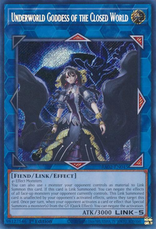 Underworld Goddess of the Closed World (Secret Rare) [RA02-EN045] Secret Rare | Good Games Adelaide SA