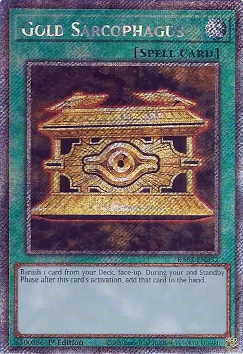 Gold Sarcophagus (Platinum Secret Rare) [RA02-EN052] Platinum Secret Rare | Good Games Adelaide SA