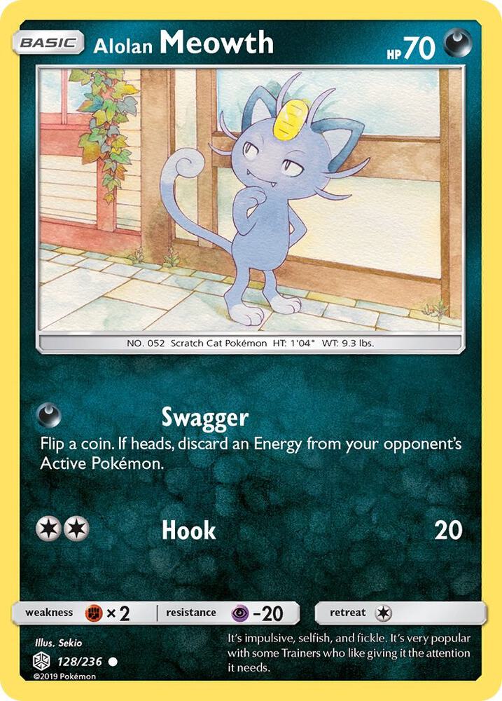 Alolan Meowth 128/236 (SM - Cosmic Eclipse)  | Good Games Adelaide SA