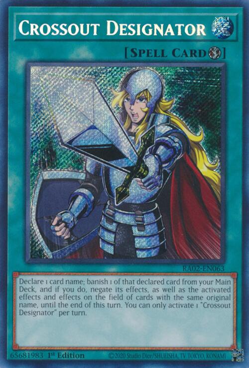 Crossout Designator (Secret Rare) [RA02-EN063] Secret Rare | Good Games Adelaide SA