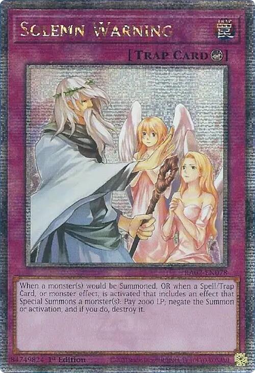 Solemn Warning (Quarter Century Secret Rare) [RA02-EN078] Quarter Century Secret Rare | Good Games Adelaide SA