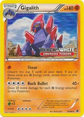 Gigalith Prerelease Staff 53/98 (Black and White Promos)  - Holofoil | Good Games Adelaide SA