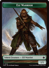 Elf Warrior // Rat (0030) Double-Sided Token [Foundations Tokens] | Good Games Adelaide SA