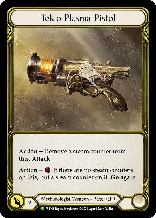 Teklo Plasma Pistol (Golden) [FAB144] (Promo)  Cold Foil | Good Games Adelaide SA