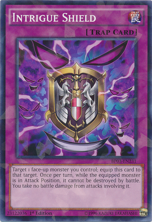 Intrigue Shield [BP03-EN231] Shatterfoil Rare | Good Games Adelaide SA