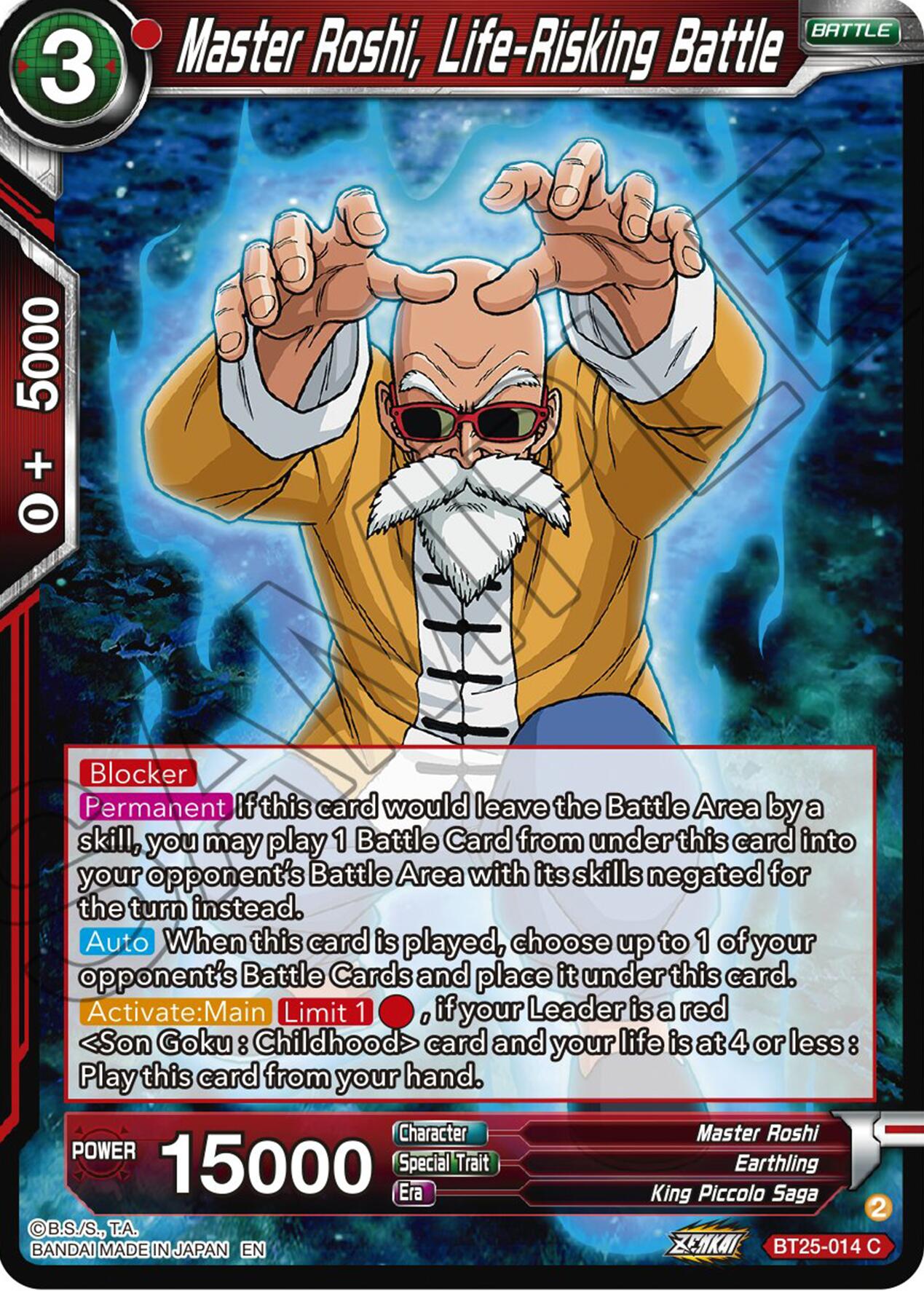 Master Roshi, Life-Risking Battle (BT25-014) [Legend of the Dragon Balls] | Good Games Adelaide SA