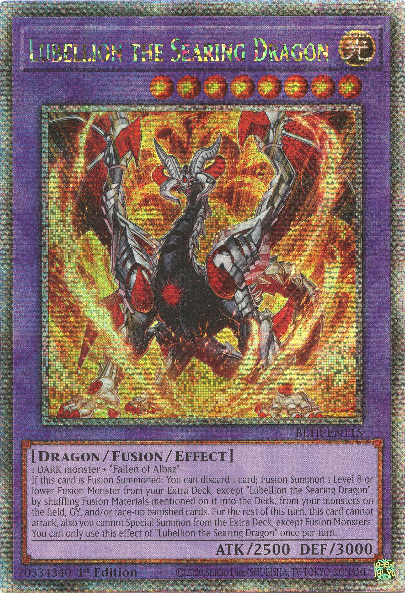 Lubellion the Searing Dragon (Quarter Century Secret Rare) [BLTR-EN115] Quarter Century Secret Rare | Good Games Adelaide SA