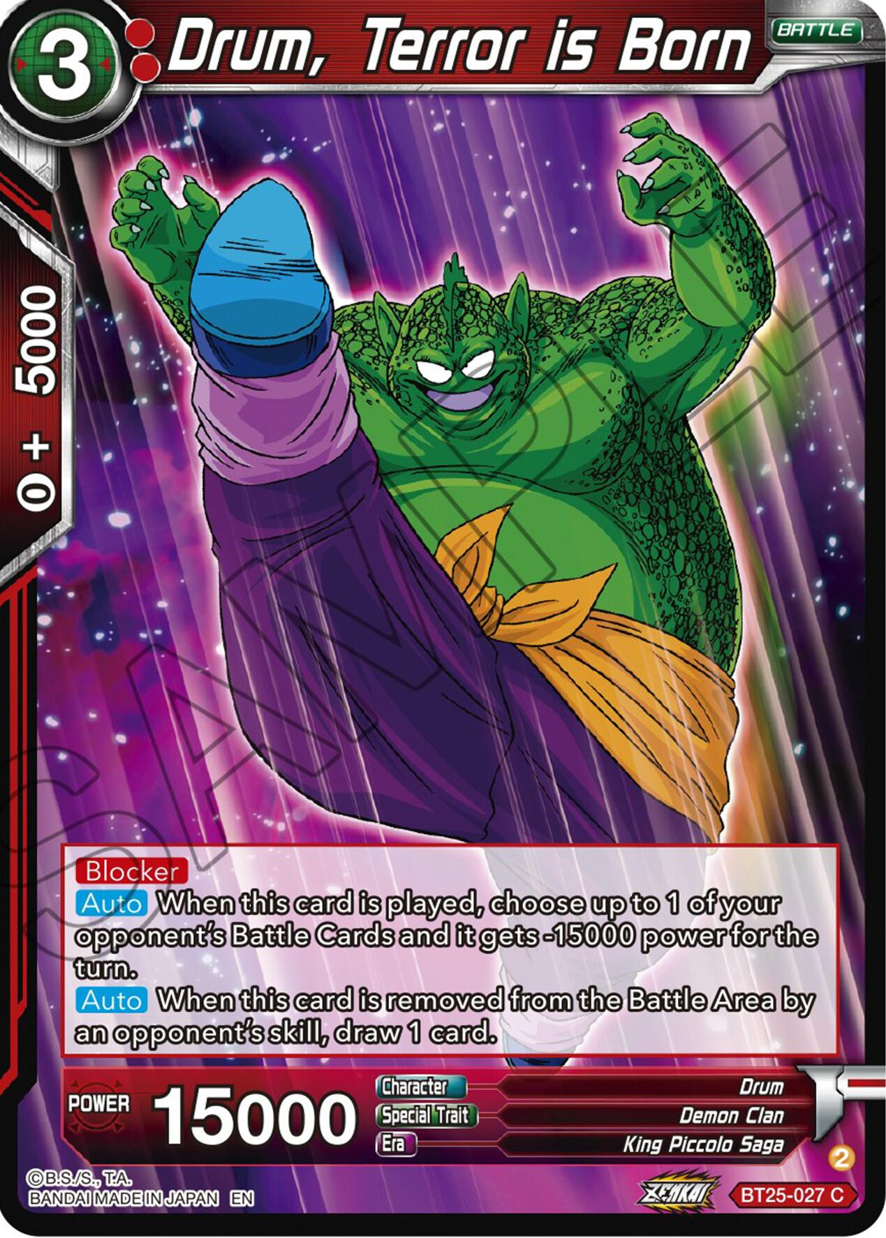 Drum, Terror is Born (BT25-027) [Legend of the Dragon Balls] | Good Games Adelaide SA