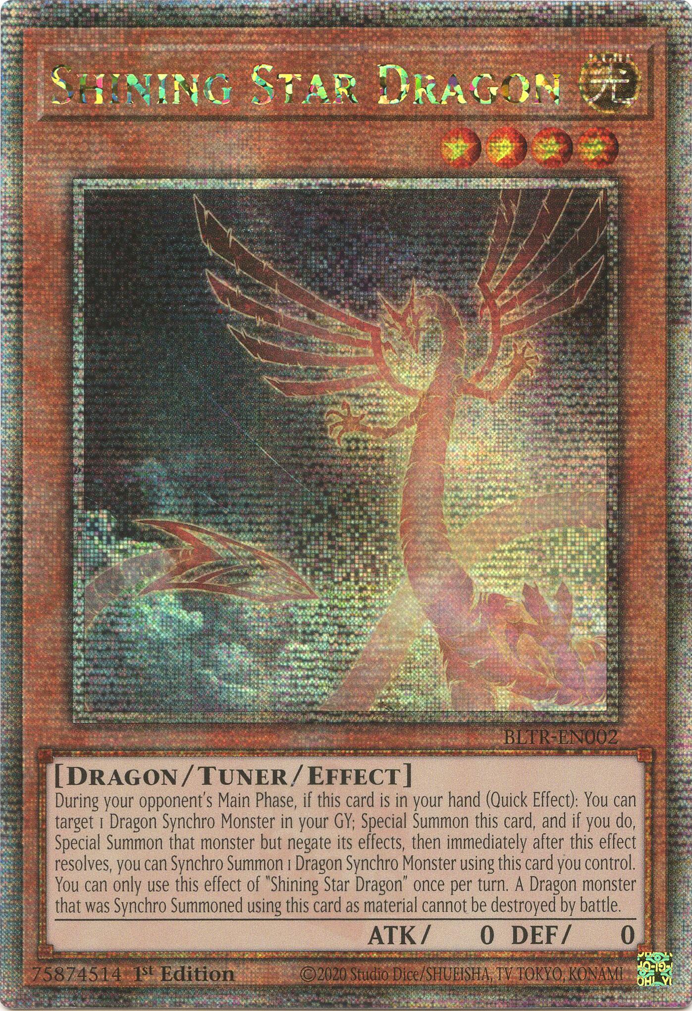 Shining Star Dragon (Quarter Century Secret Rare) [BLTR-EN002] Quarter Century Secret Rare | Good Games Adelaide SA