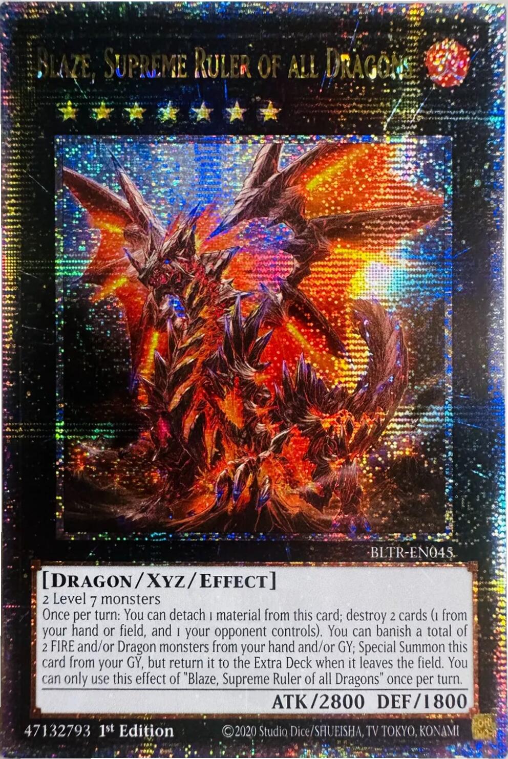 Blaze, Supreme Ruler of all Dragons (Quarter Century Secret Rare) [BLTR-EN045] Quarter Century Secret Rare | Good Games Adelaide SA